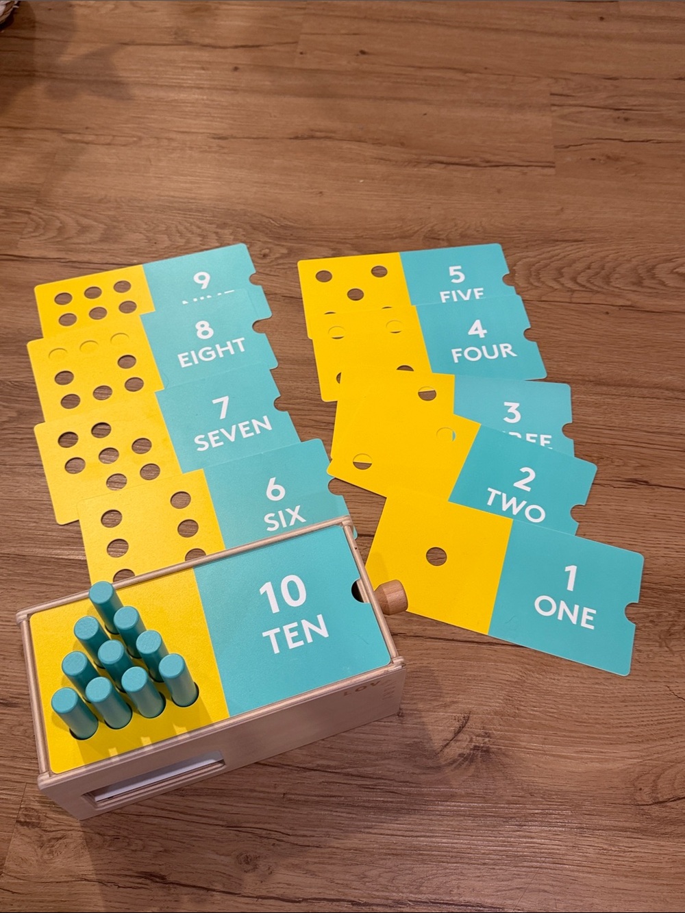 Number Counting Peg Box - Blue and Yellow Early Learning Set